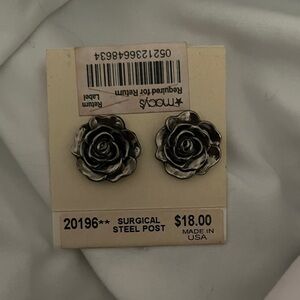 Silver Rose Earrings
